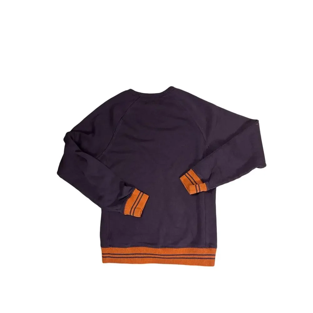 Vintage Levi's Crewneck Sweater Mens Small Orange Gray Stitched Logo Pullover
